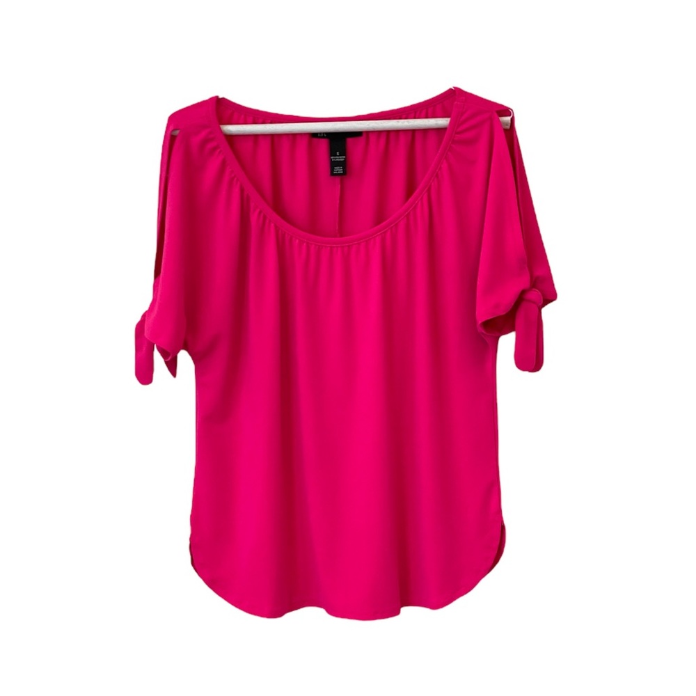 3 for $24 Cold shoulder shocking pink tee